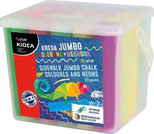 Krāsainu un neona lielo krītu komplekts Derform, 20 gab.