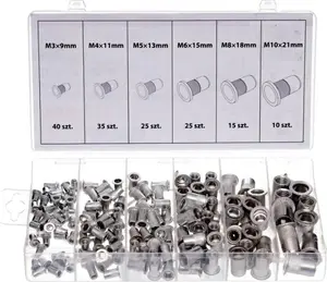 Алюминиевые гайки Silver M3–M10 набор 150 шт — бренд Silver (MPN 11361)