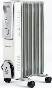 Oil electric space heater Ravanson OH-07 — 1500 W, oil-filled, indoor floor heater, grey