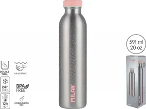 Termo pudele Milan 591 ml sudraba — 591 ml izolēta nerūsējošā tērauda pudele