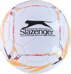 Futbola bumba SLAZENGER izm. 5 — baltā/oranžā, sacensību un treniņu bumba