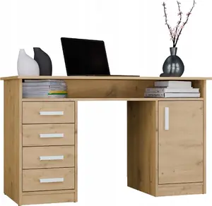 Galds No name Biurko Dąb Artisan 125 x 55 cm — darba virsma 125×55 cm, Oak Artisan apdare