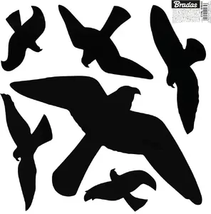 Bird Deterrent Stickers BRADAS Pack — large decals, 6 pieces on 10 sheets