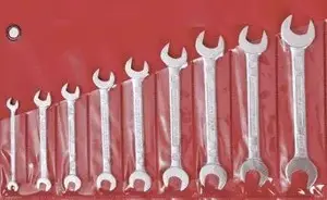 Wrench set Kuźnia Sułkowice 9 pcs, flat/open-end wrenches 6–24 mm