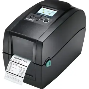 Принтер этикеток GoDEX RT200i — прямая термопечать/термотрансфер, 203×203 DPI, 177 мм/с, ширина печати 54 мм, Ethernet, USB