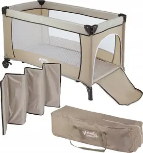 Ceļojumu gultiņa Hanks Kids Simple Beige — pārnēsājama salokāma bērna gulta
