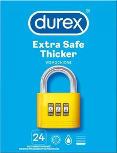 Prezervatīvi Durex Extra Safe Thicker – pastiprināti lateksa, 24 gab.