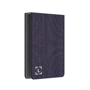 Case Ledger Flex Magnet Folio — navy fabric case for Ledger hardware wallet, 81.5×59×13 mm