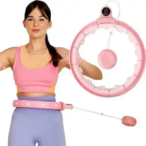 Hula Hoop ar svaru un skaitītāju One Fitness FH02 — rozā
