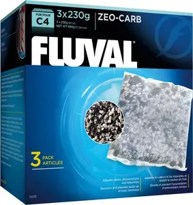 Fluval Zeo-Carb oglekļa kasetne filtru C4, komplekts 3 x 230 g