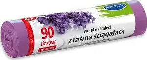 Trash Bags Staples 90 L with Drawstring, Lavender Scent, Pack of 10