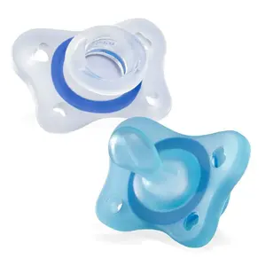 Соска CHICCO Nuggi Physioforma Mini Soft 2er — ультрамягкая ортодонтическая силиконовая, синяя, 2 шт.