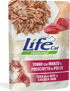 Wet cat food Life Pet Care LIFE CAT 70 g pouch — Tuna, Beef and Ham