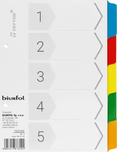 Cardboard Dividers Biurfol A5 — pack of 5, lightweight A5-sized sheet separators