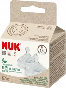 Соска для бутылочки Nuk размер M, 6+ мес., силикон, 2 шт. (MPN 10124026)