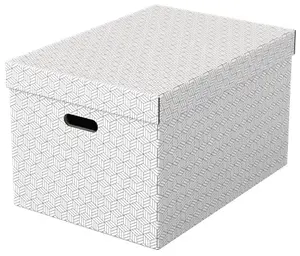 Storage box large ESSELTE (pack of 3) — cardboard, 355×305×510 mm, white, FSC