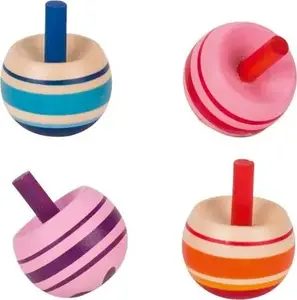 Wooden Spinning Top Goki model 83918 — colorful children’s toy