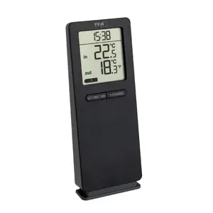 Электронный термометр для среды TFA 30.3071.01 для помещения/улицы, °C, питание AA, 64×26×155 мм, черный