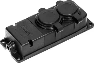 Разветвитель питания ORNO OR-AE-13165(GS) брызгозащищённый и ударопрочный, 2 розетки 2P+Z