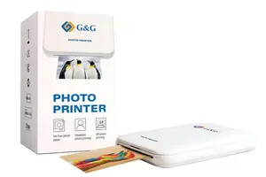 Foto printeris G G GG-PP023, kompakts Bluetooth printeris, balts