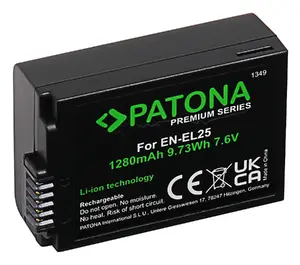Fotokameras/videokameras akumulators PATONA 1349 Li‑Ion 1280 mAh — uzlādējams akumulators kamerām