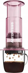 Coffee Brewer AeroPress Clear Pink by AeroPress — Manual Espresso-Style Coffee Maker, Plastic, Single-Serve
