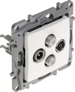 Розетка настенная Legrand Niloe LE-764566 — R-TV + 2×SAT коаксиальная оконечная