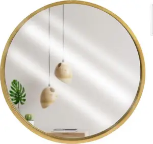 Wall Mirror Vilde Ori_569196 — round gold wooden frame, 30 cm diameter