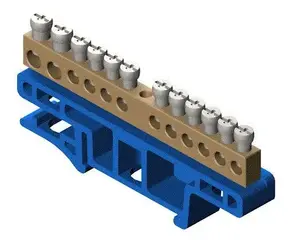 Клеммная колодка рейковая 12‑позиц. синяя для DIN-рейки TH35 ELEKTROPLAST LZ-12/N (MPN 0921-00)