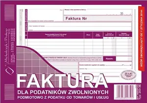 Invoice book Michalczyk & Prokop D FAKTURA A5 2-part VAT-exempt form, model 203-3E