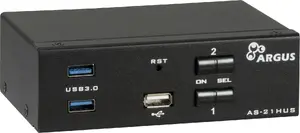KVM switch EATON AS-21HUS — 2-port HDMI KVM, USB keyboard/mouse, 4K Ultra HD 3840×2160@60Hz, DC power, black
