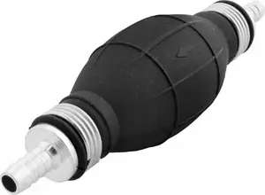 Hand Fuel Siphon Pump Silver 12 mm Valve, Manual Bulb Suction Pump for Fuel