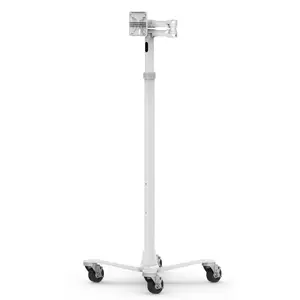 Medical Rolling Cart Extended Maclocks Compulocks — VESA-compatible, White