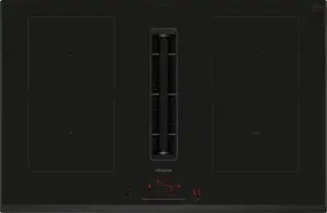Индукционная варочная панель Siemens iQ500 ED851HQ26E 80 см, 4 зоны, черная, сенсорное управление, встроенный вытяжной экран, LED-дисплей