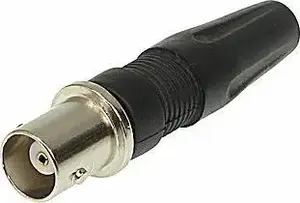 BNC female chassis connector No name BNC-G/65-PLAST*P10 — panel-mount, screw-on, plastic body