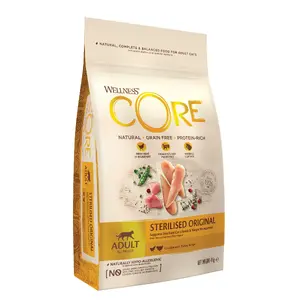 Sausa barība kaķiem PRIMA Wellness CORE 10832 4 kg — Pieaugušiem, vistas un tītaru, bez graudiem