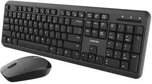 Wireless Keyboard and Mouse Set Asbis CNS-HSETW02-UK/US — UK/US Layout, Velvet Finish, Black