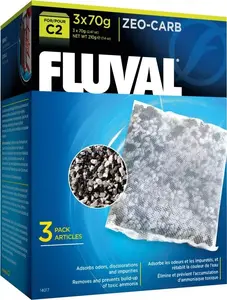 Ogļūdens Zeo-Carb nomaiņas kasetne Fluval C2 filtram, 3 x 70 g