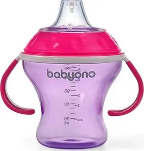 Baby Ono mīksta knupja trauks 180 ml, Natural Nursing, rozā
