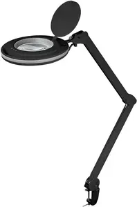 Magnifier lamp GOOBAY 64988 — LED 9W, 1.75× glass lens, 6500K, 230V, black, 820×650×230 mm