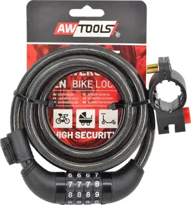 Bike Lock AWTools cable lock fi 12 mm × 150 cm with combination lock
