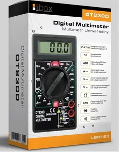 Digital multimeter LIBOX DT830D LB0163 — handheld, CAT III 300V, LCD 16x48 mm, 3.5 digits, AAA battery