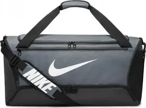 Спортивная сумка NIKE Brasilia 9.5, серая — модель DH7710-068, компактная для зала и поездок