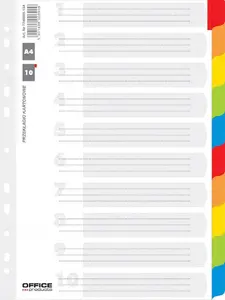 Office Products картонные разделители A4 227×297 мм ламинированные, набор 10 шт.