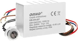 Tumšuma slēdzis ORNO OR-CR-227 ar gaismas sensoru 10A 230V regulējams 5–50 lx