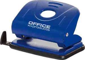 Дырокол Office Products — металлический, синий, пробивает до 25 листов