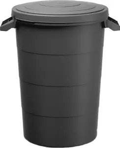 Garden bin Prosperplast SMOOTH 80 L — outdoor waste container, black, recycled plastic