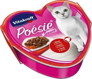 Cat food tray Vitakraft Vitakraft Poesie 85 g — beef with carrot, wet cat food
