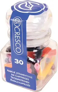 Ink Cartridges for Fountain Pens Cresco mix of colors jar 30 pieces