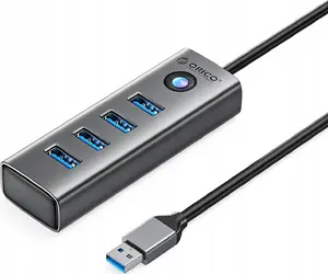 USB-A 3.0 хаб 4 порта с кабелем 0,15 м, ORICO — серый
